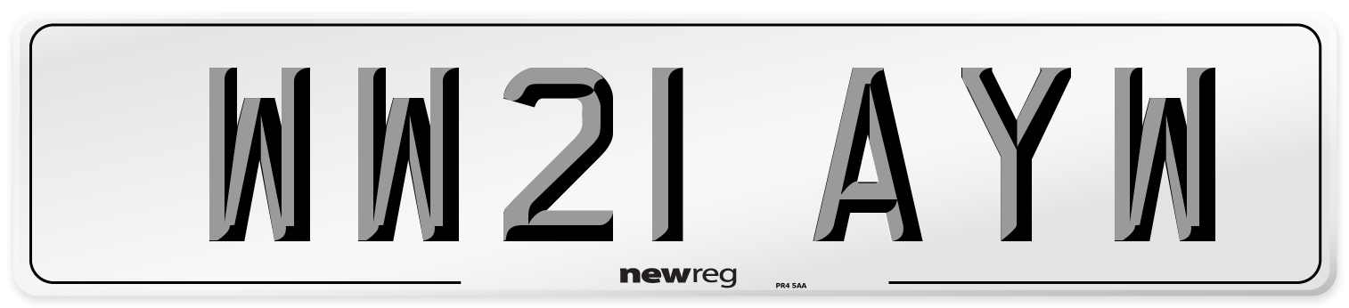 WW21 AYW Number Plate from New Reg